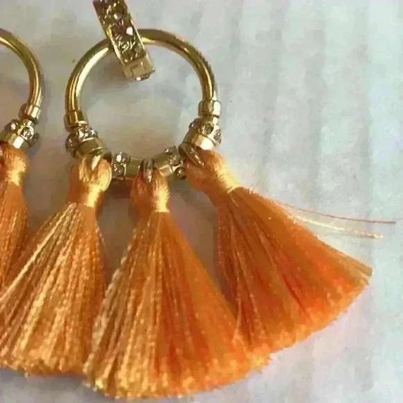 J Crew new Pave Rusted Tassel Earrings - Picture 5 of 8